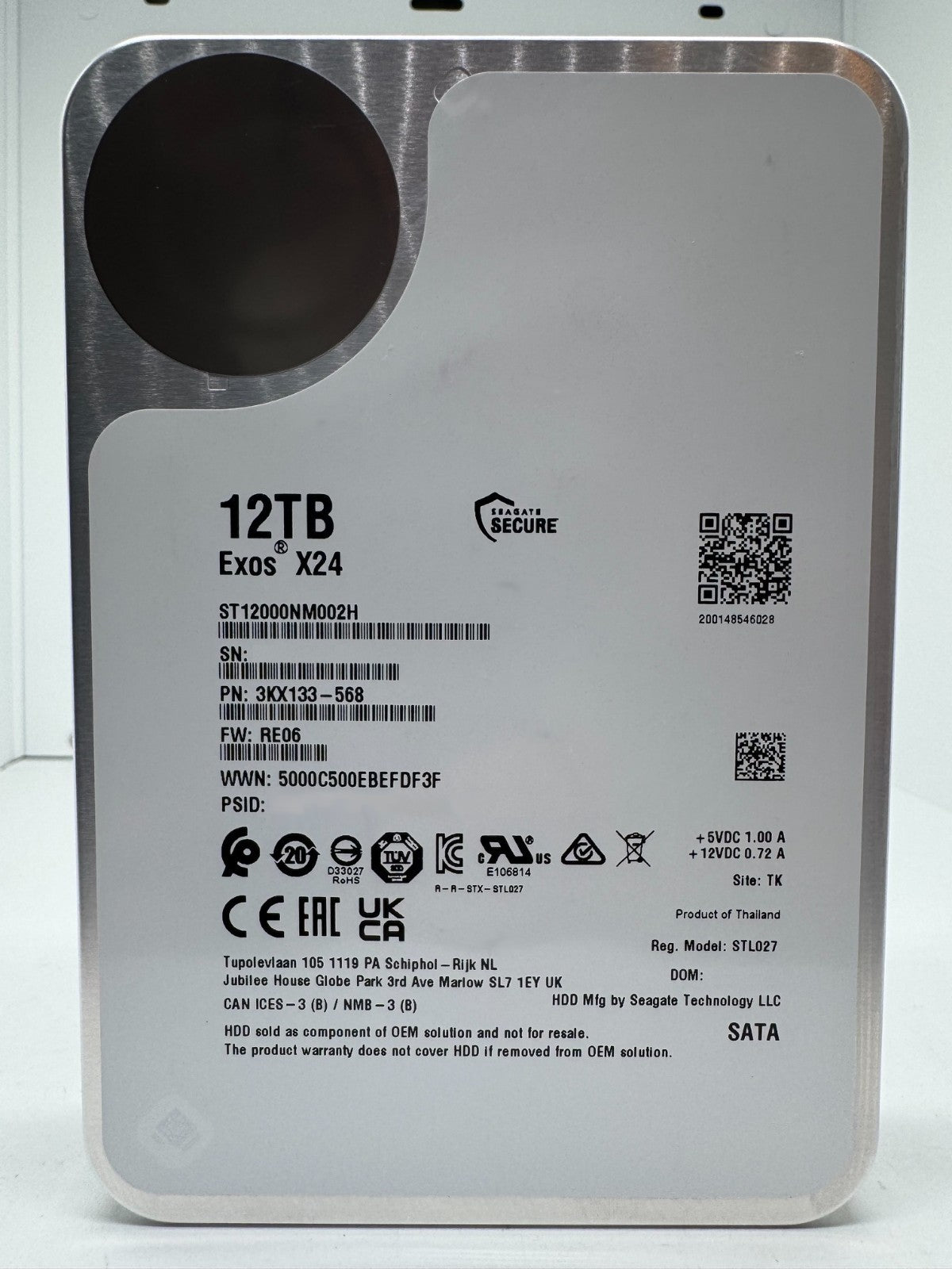 Seagate Exos X24 12TB interne Festplatte ST12000NM002H 3,5 Zoll SATA3 12 TB