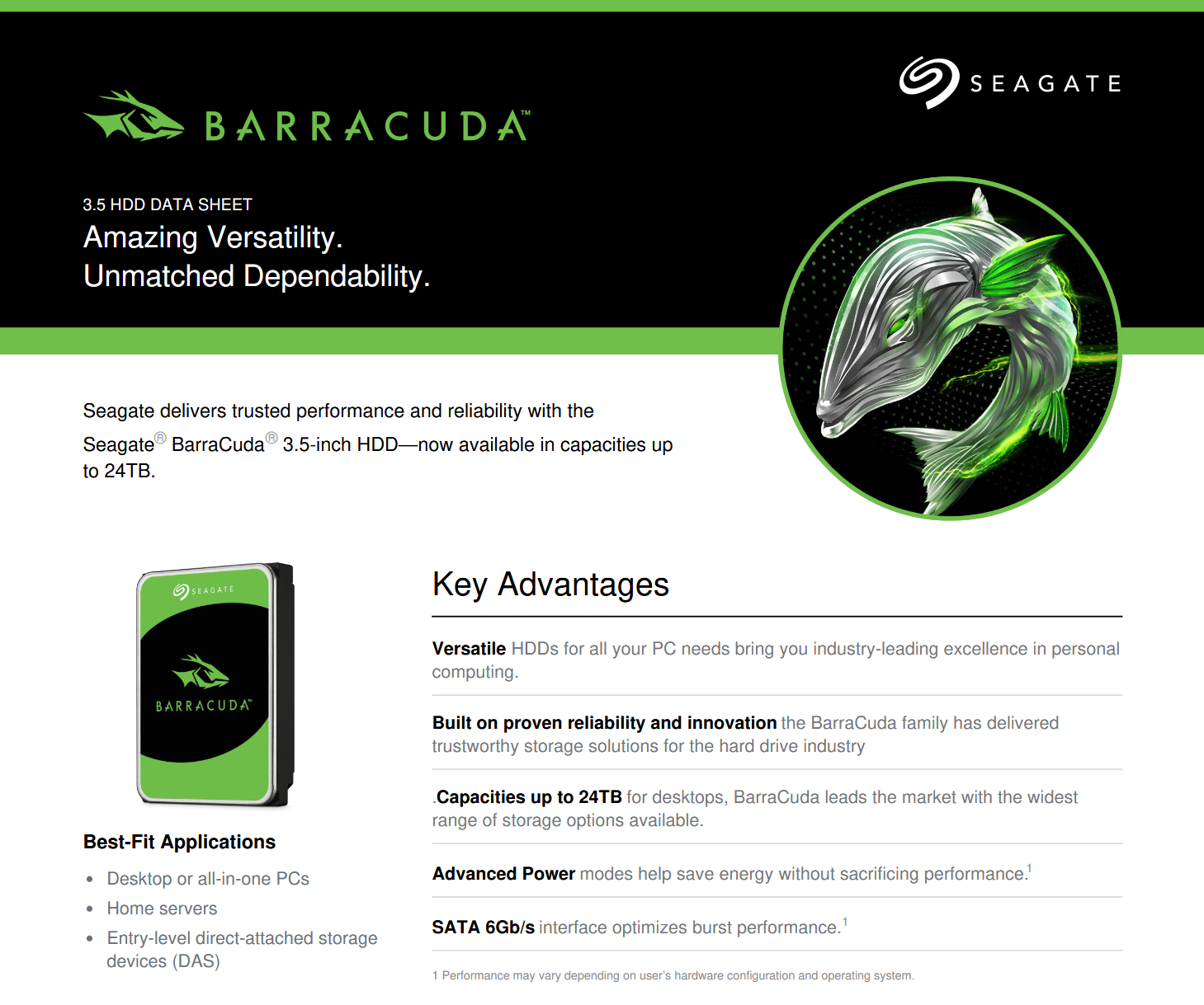 Seagate BarraCuda ST16000DM001 - 16TB interne Festplatte 3,5" SATA3 CMR 16 TB