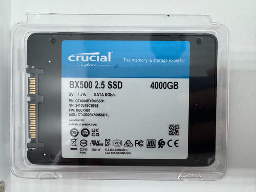 Crucial BX500 SSD 4TB 2.5 Zoll SATA 6Gb/s (CT4000BX500SSD1) 4 TB