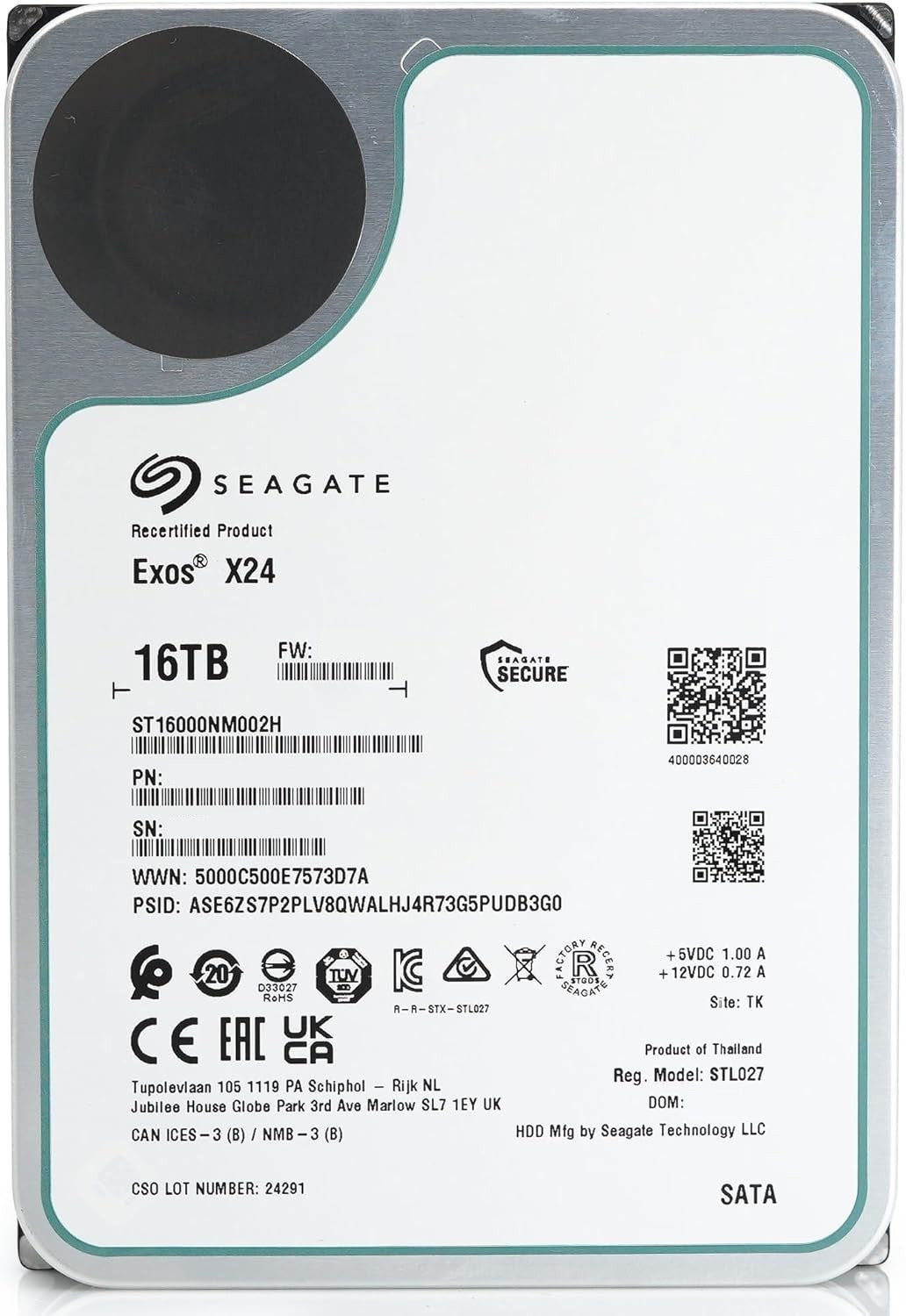 Seagate Exos X24 16TB interne Festplatte ST16000NM002H 3,5 Zoll SATA3 16 TB -ref