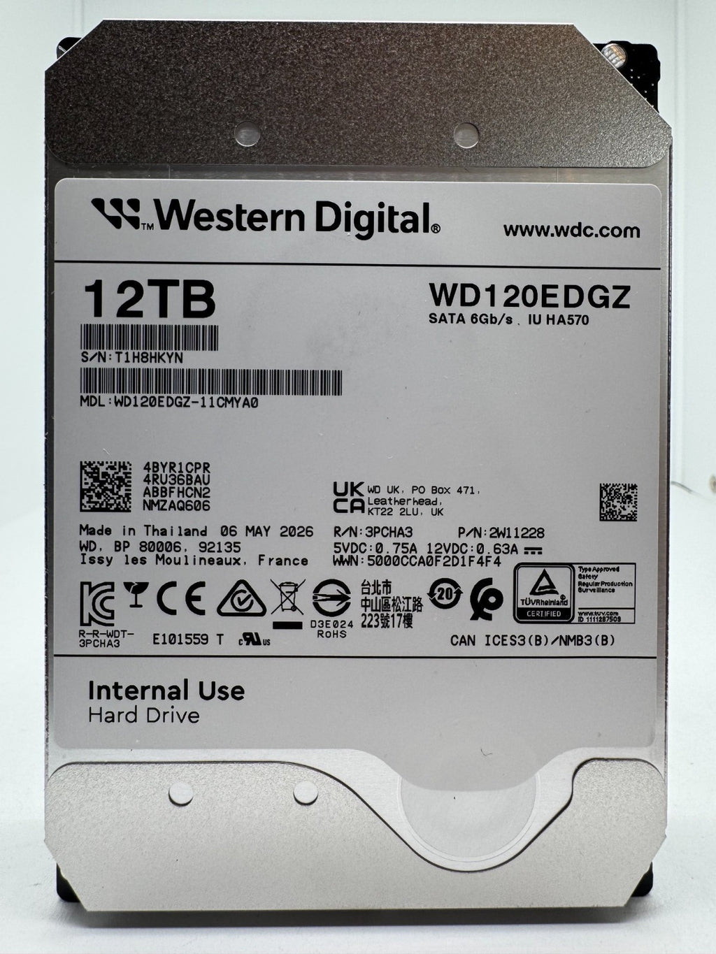 Western Digital WD120EDGZ interne Festplatte 16TB 7200upm SATA3 HDD 3,5 Zoll KYN