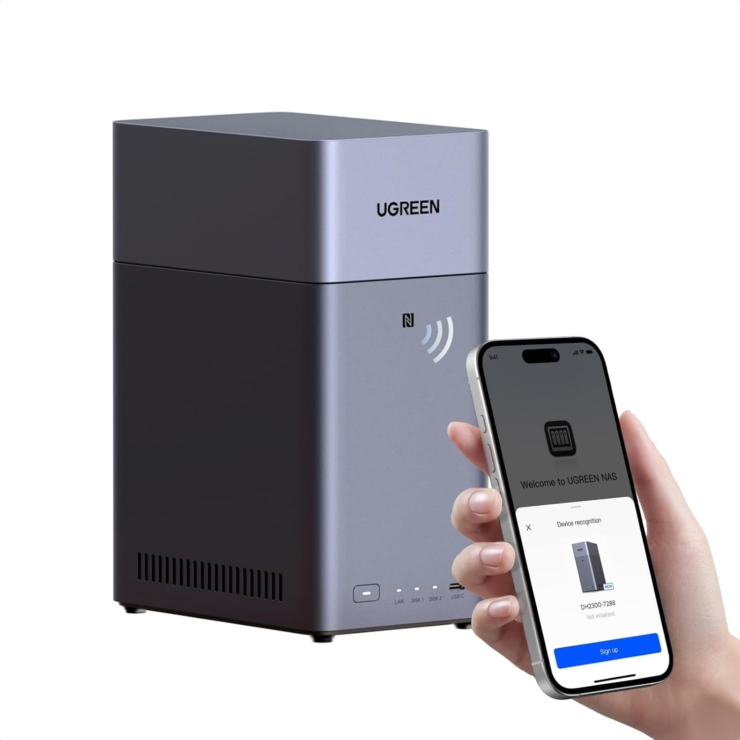 Ugreen NASync DH2300 inkl. 8TB (2x 4TB Toshiba Festplatte) Desktop NAS