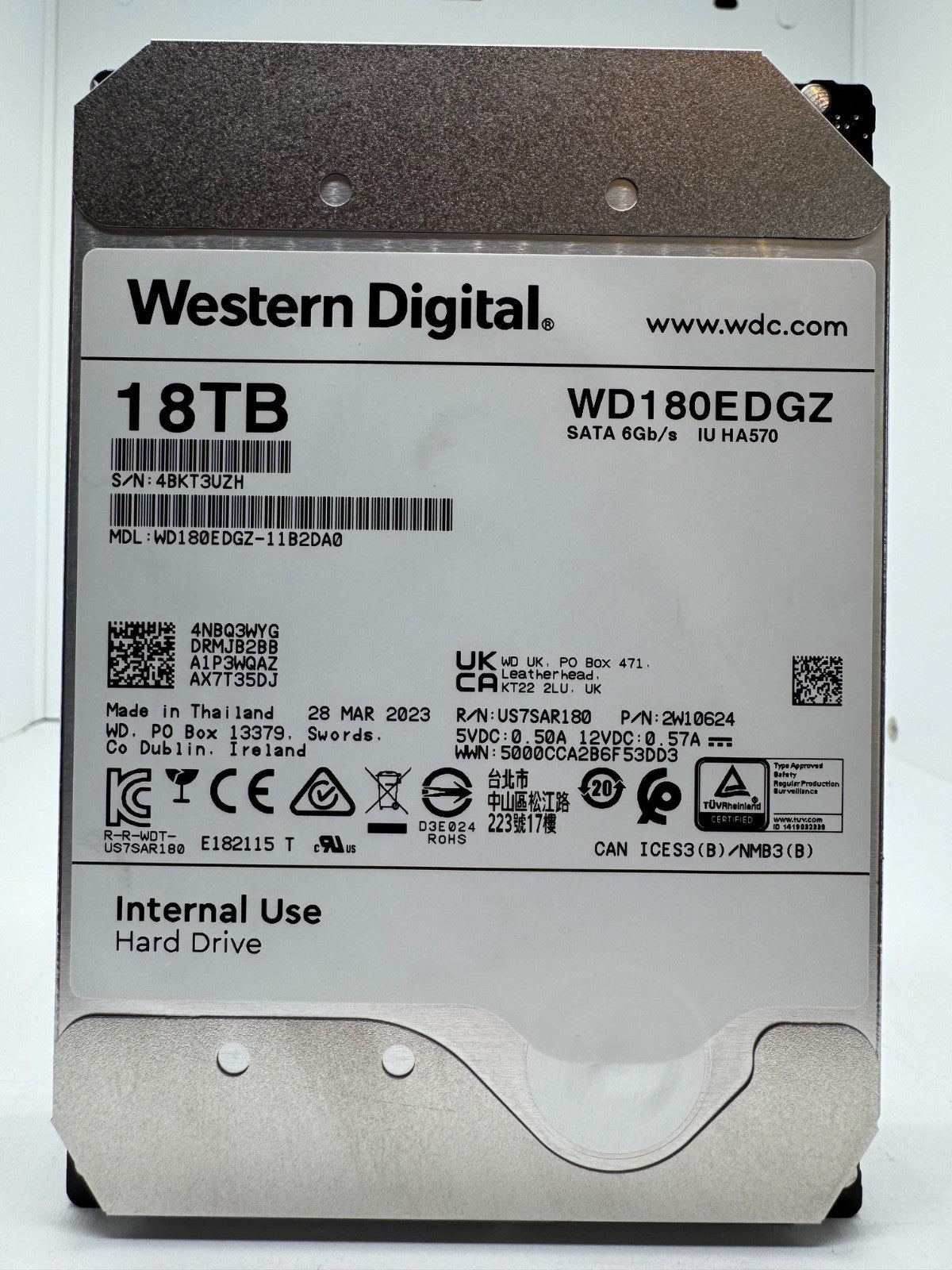 Western Digital WD180EDGZ interne Festplatte 18TB 7200upm SATA3 HDD 3,5" -UZH
