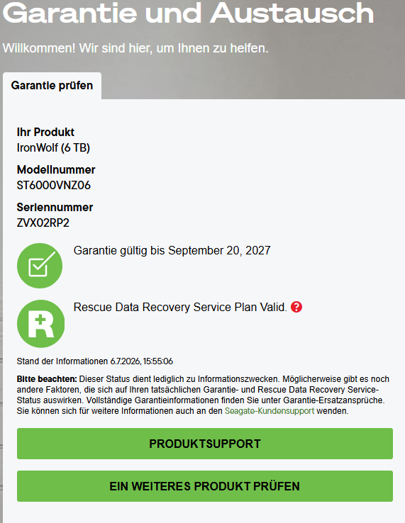 Seagate IronWolf ST6000VN006 NAS HDD - 6TB 3,5 Zoll SATA3 CMR 6 TB