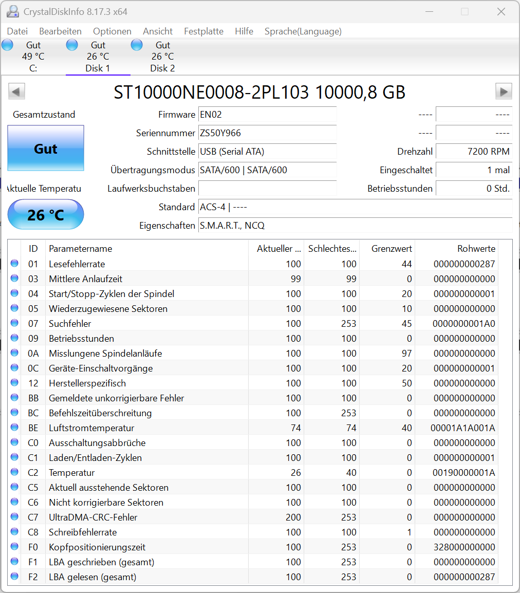 Seagate IronWolf Pro ST10000NE0008 NAS HDD - 10TB 3,5" Zoll SATA3 CMR 10 TB -966