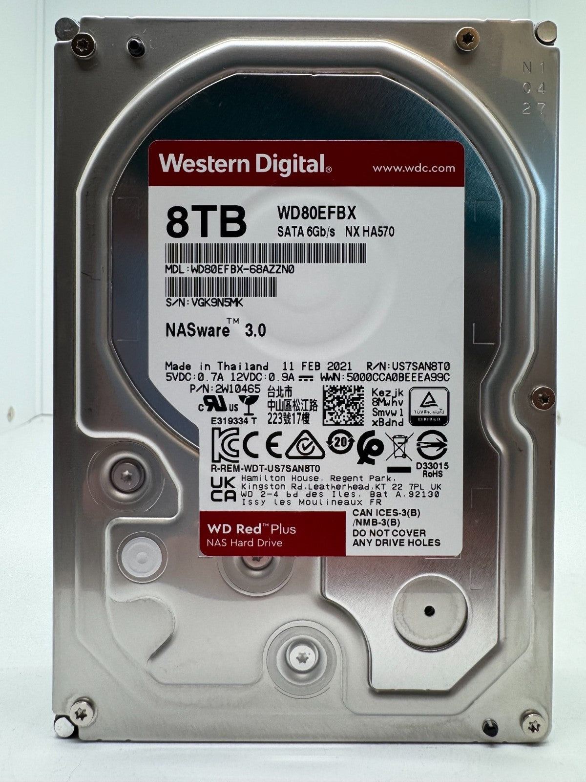 Western Digital WD RED Plus WD80EFBX 8TB interne Festplatte 7200 RPM SATA3