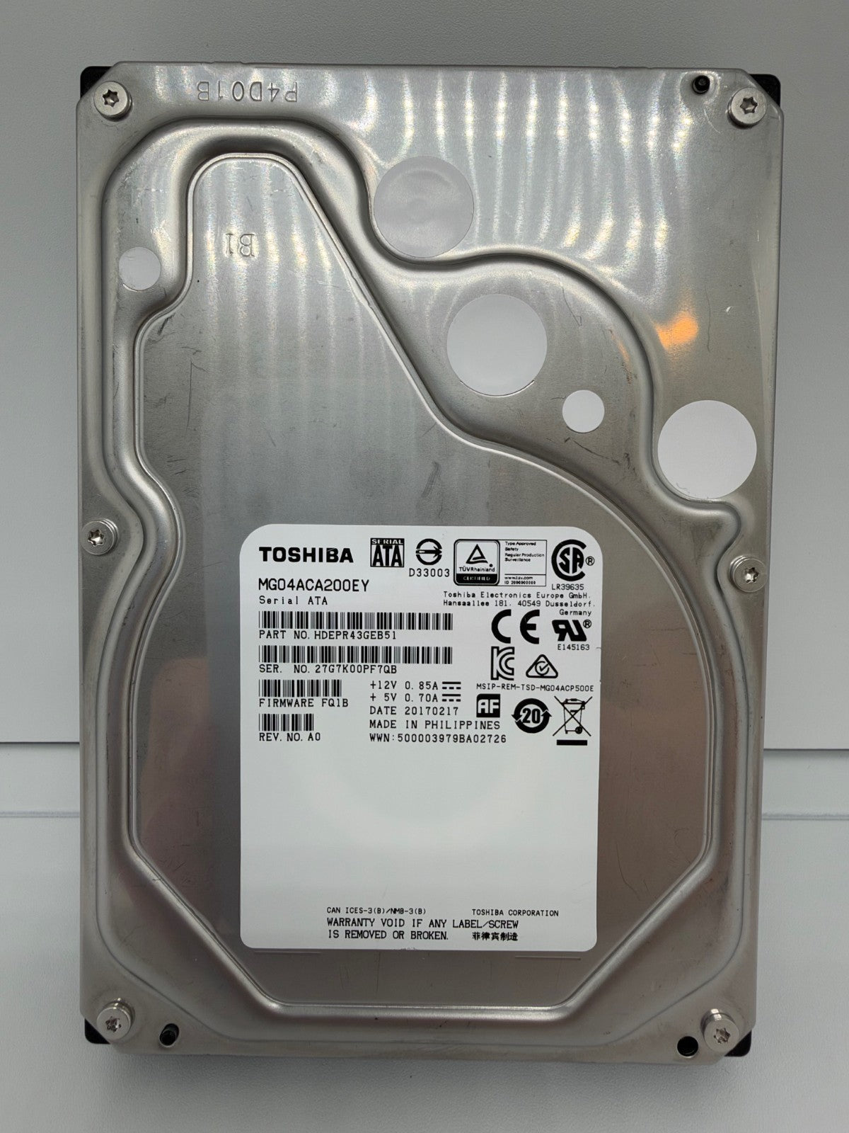 Toshiba 2TB Interne Festplatte MG04ACA200EY 3,5 Zoll HDD 7200RPM 2  TB