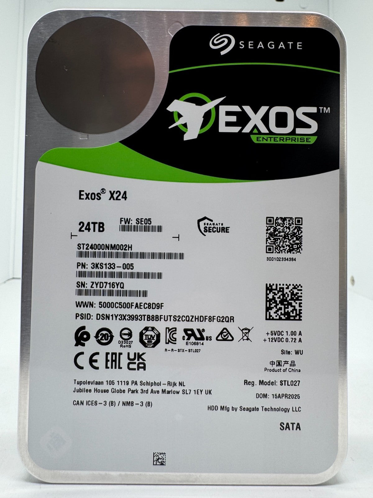 Seagate Exos X24 24TB interne Festplatte ST24000NM002H 3,5 Zoll SATA3 24 TB -05
