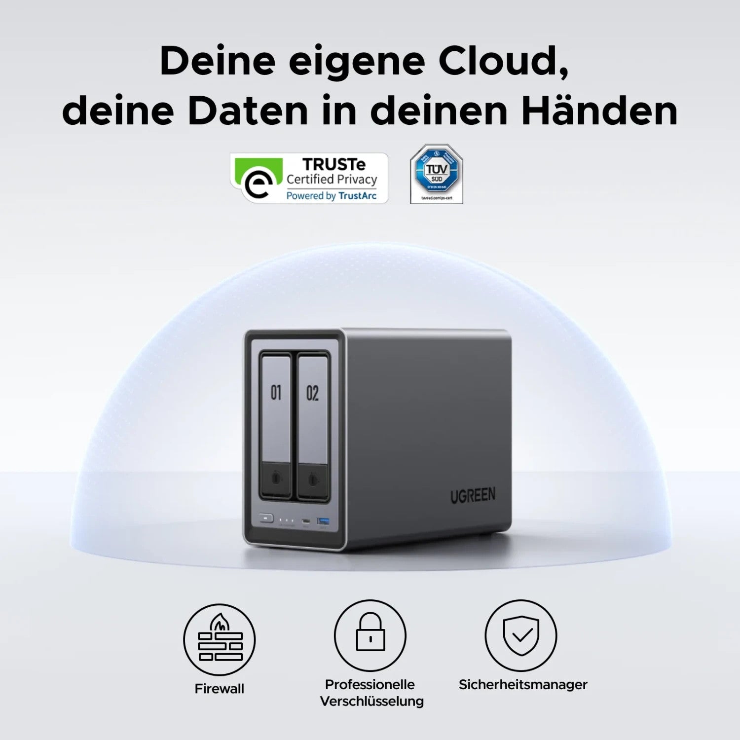 Ugreen NASync DXP2800 inkl. 36TB (2x 18TB Bestpreis Festplatte) Desktop NAS