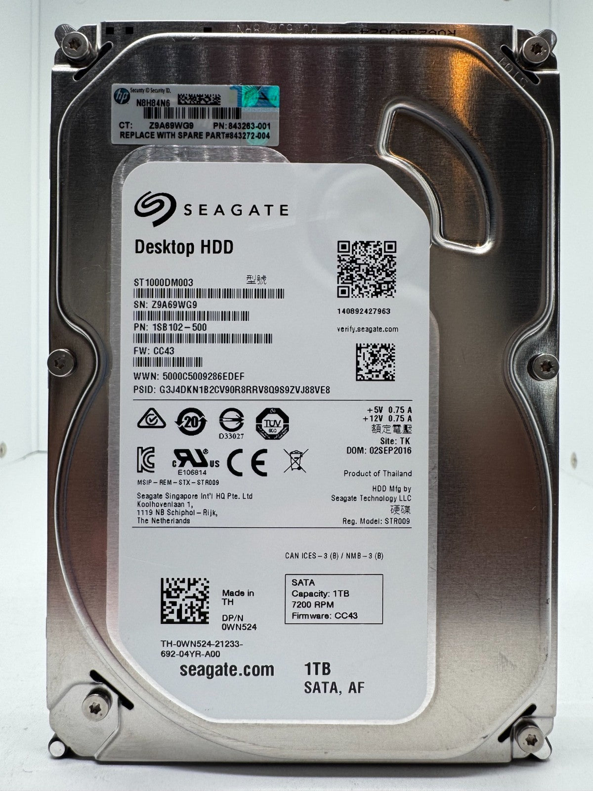 Seagate Desktop HDD ST1000DM003 Interne Festplatte 1TB 3,5" HDD SATA -WG9
