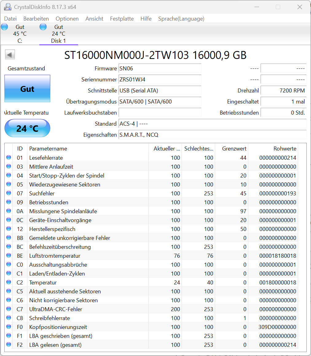 Seagate Exos X18 16TB interne Festplatte ST16000NM000J 3,5 Zoll SATA3 -WJ4