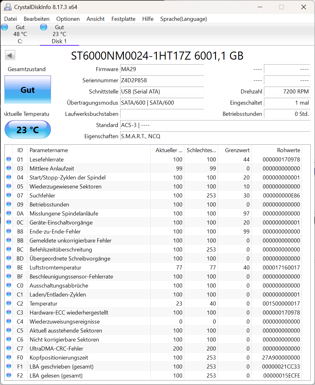 Seagate ST6000NM0024 Enterprise Capacity 3.5 HDD v4 Festplatte 6TB SATA3 -858
