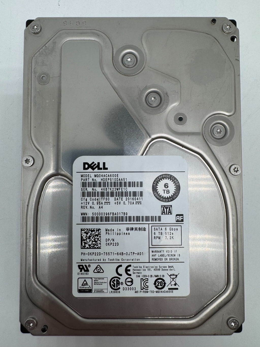 Toshiba MG04ACA600E Festplatte 6TB intern 3.5" SATA3 7200rpm NAS-geeignet 24/7