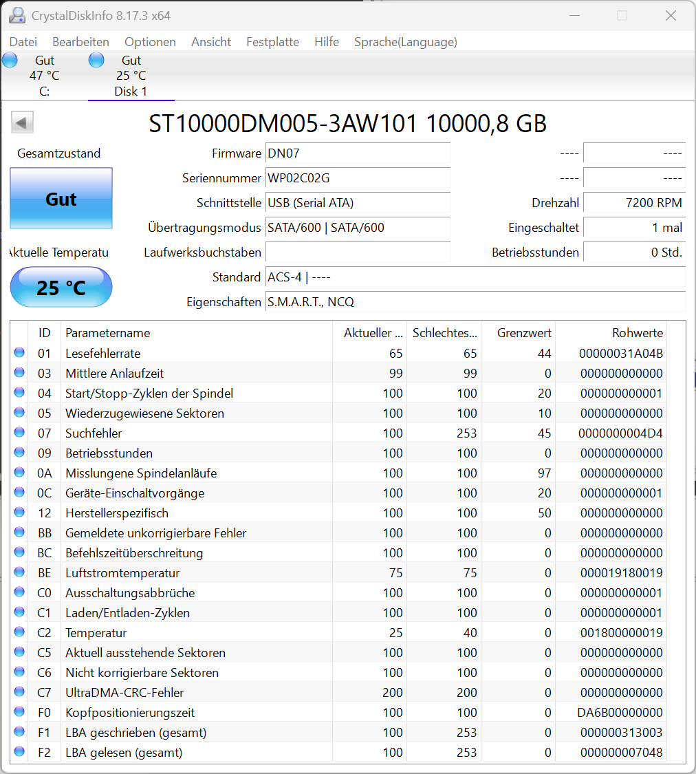Seagate BarraCuda ST10000DM005 interne Festplatte 10TB 3,5 Zoll SATA3 -02G