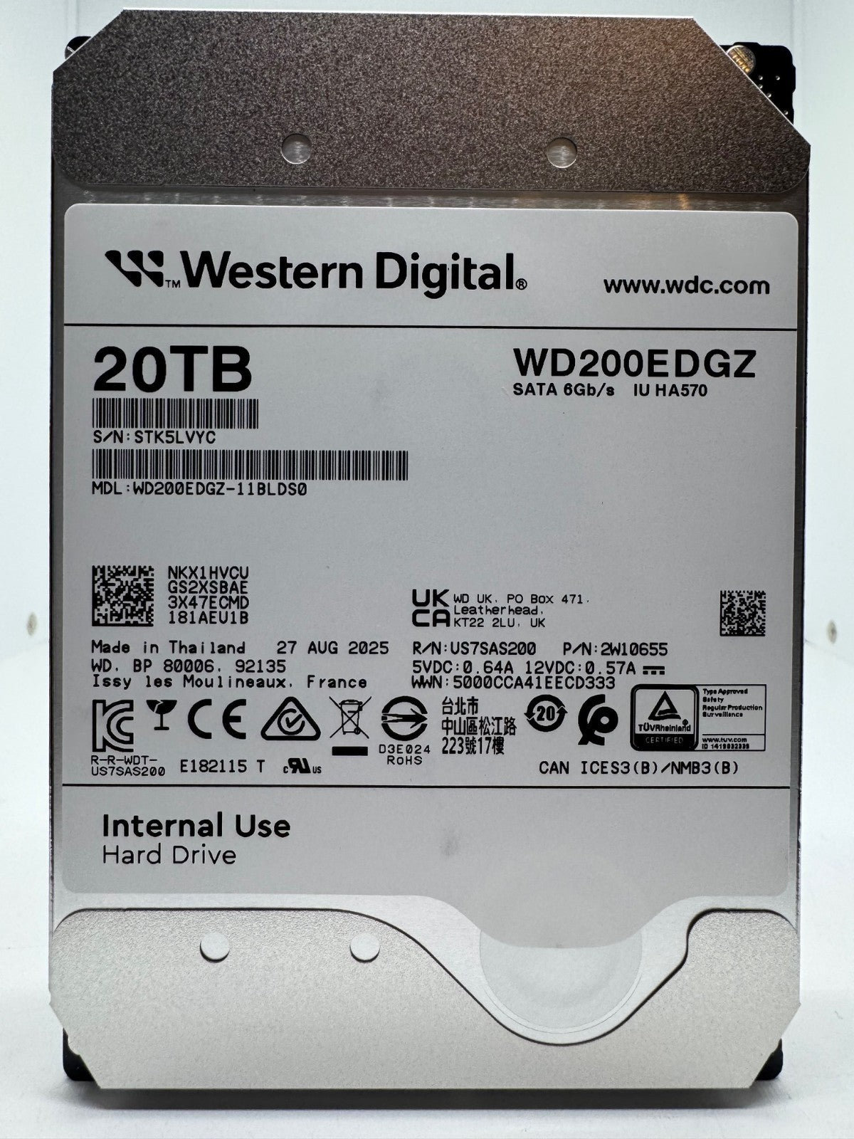 Western Digital WD200EDGZ interne Festplatte 20TB 7200upm SATA3 HDD 3,5 Zoll