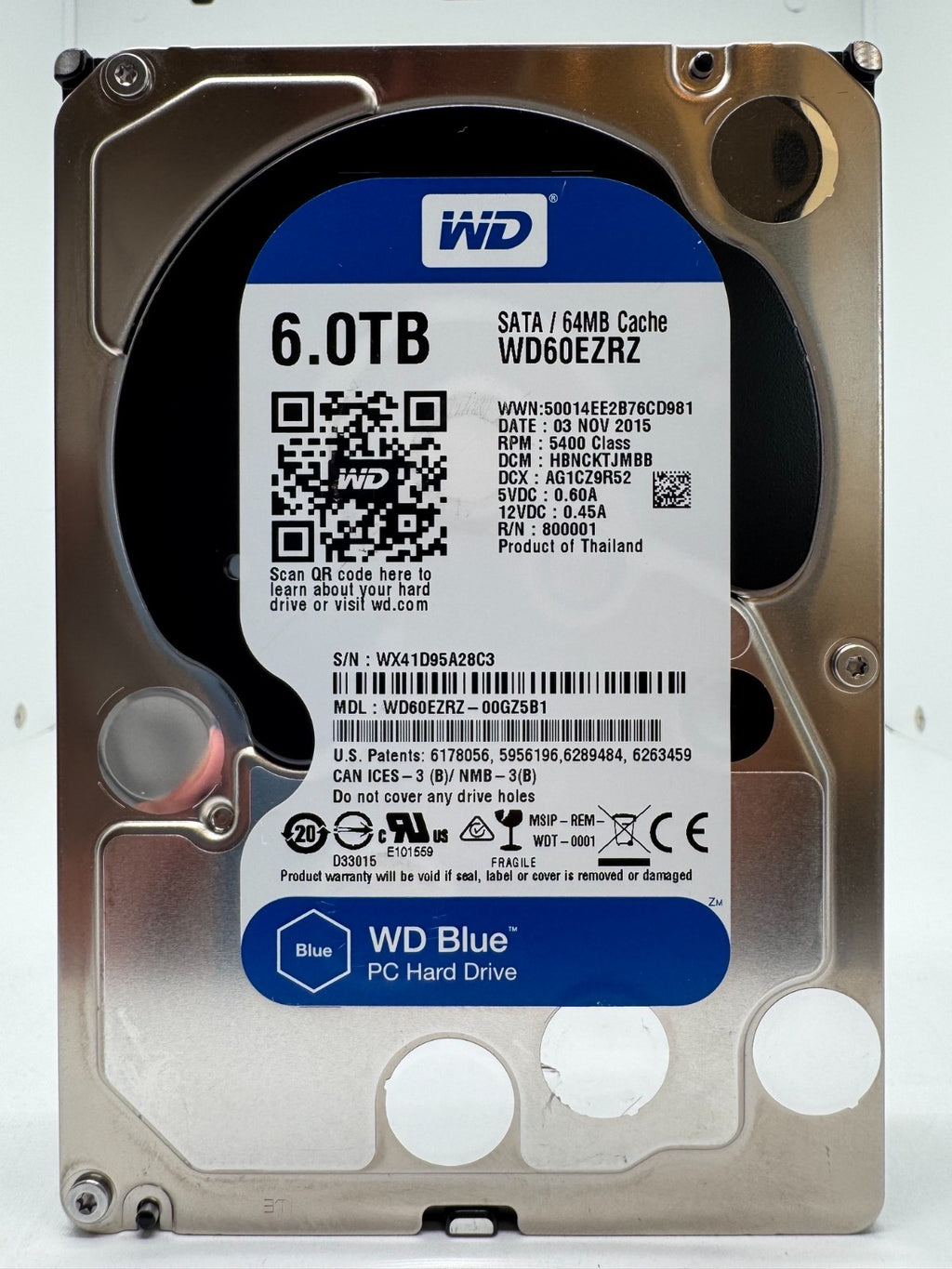 Western Digital WD60EZRZ - WD Blue 6TB Festplatte 5400RPM SATA 3 - 6 TB
