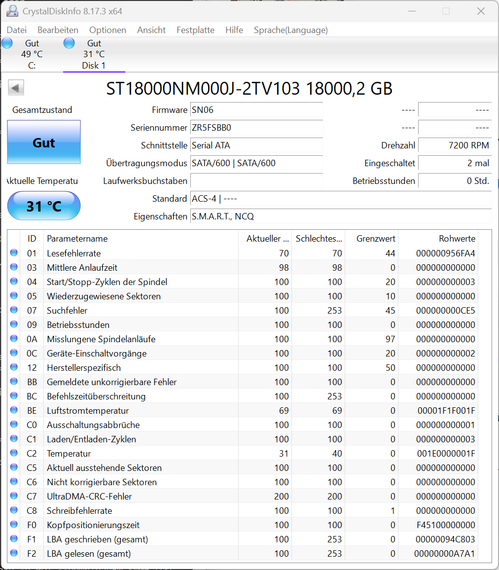 Seagate Exos X18 18TB interne Festplatte ST18000NM000J 3,5 Zoll SATA3 -BB0