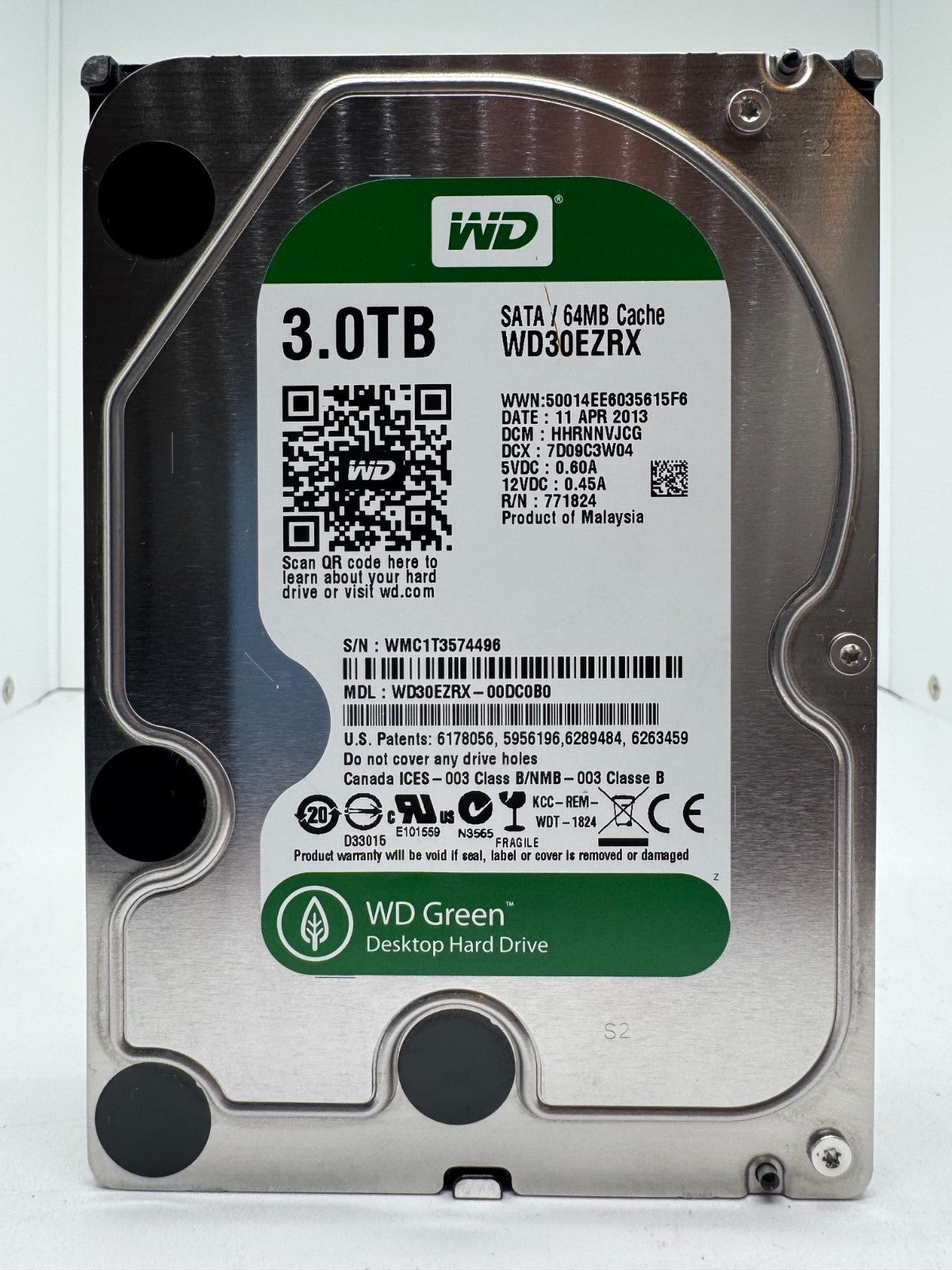 Western Digital WD30EZRX - WD Green 3TB Festplatte 5400RPM SATA 3 -3 TB -496