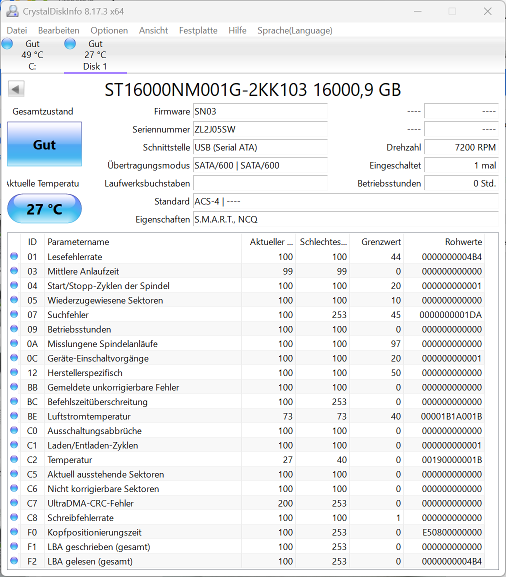 Seagate Exos X16 16TB interne Festplatte ST16000NM001G 3,5 Zoll SATA3 -5SW
