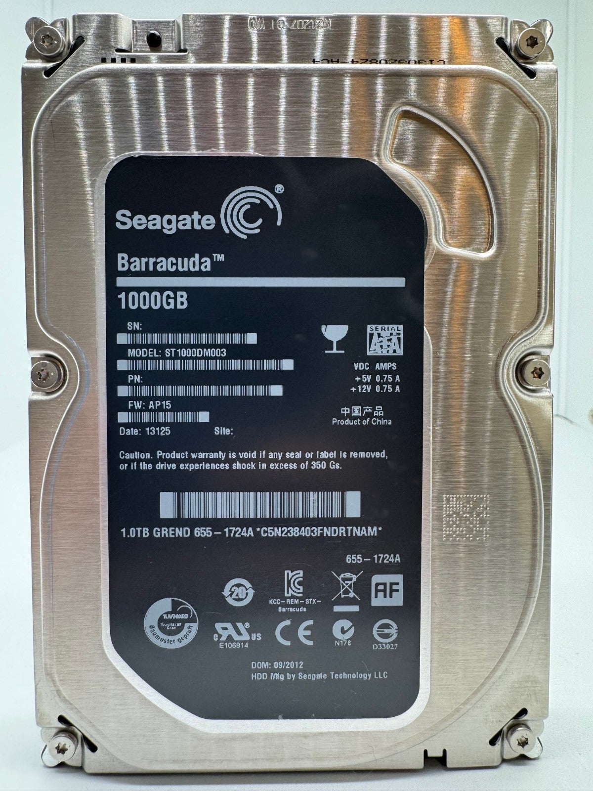 Seagate Apple Barracuda ST1000DM003 Interne Festplatte 1TB 3,5" SATA HDD