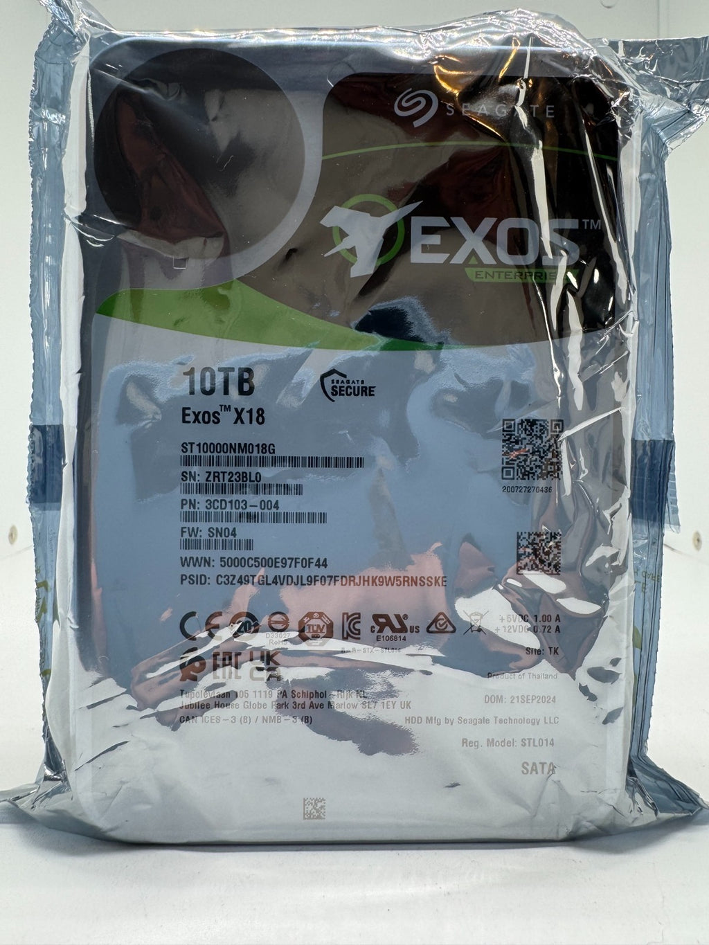 Seagate Exos X18 ST10000NM018G 10TB interne Festplatte  3,5 Zoll SATA3 -BL0