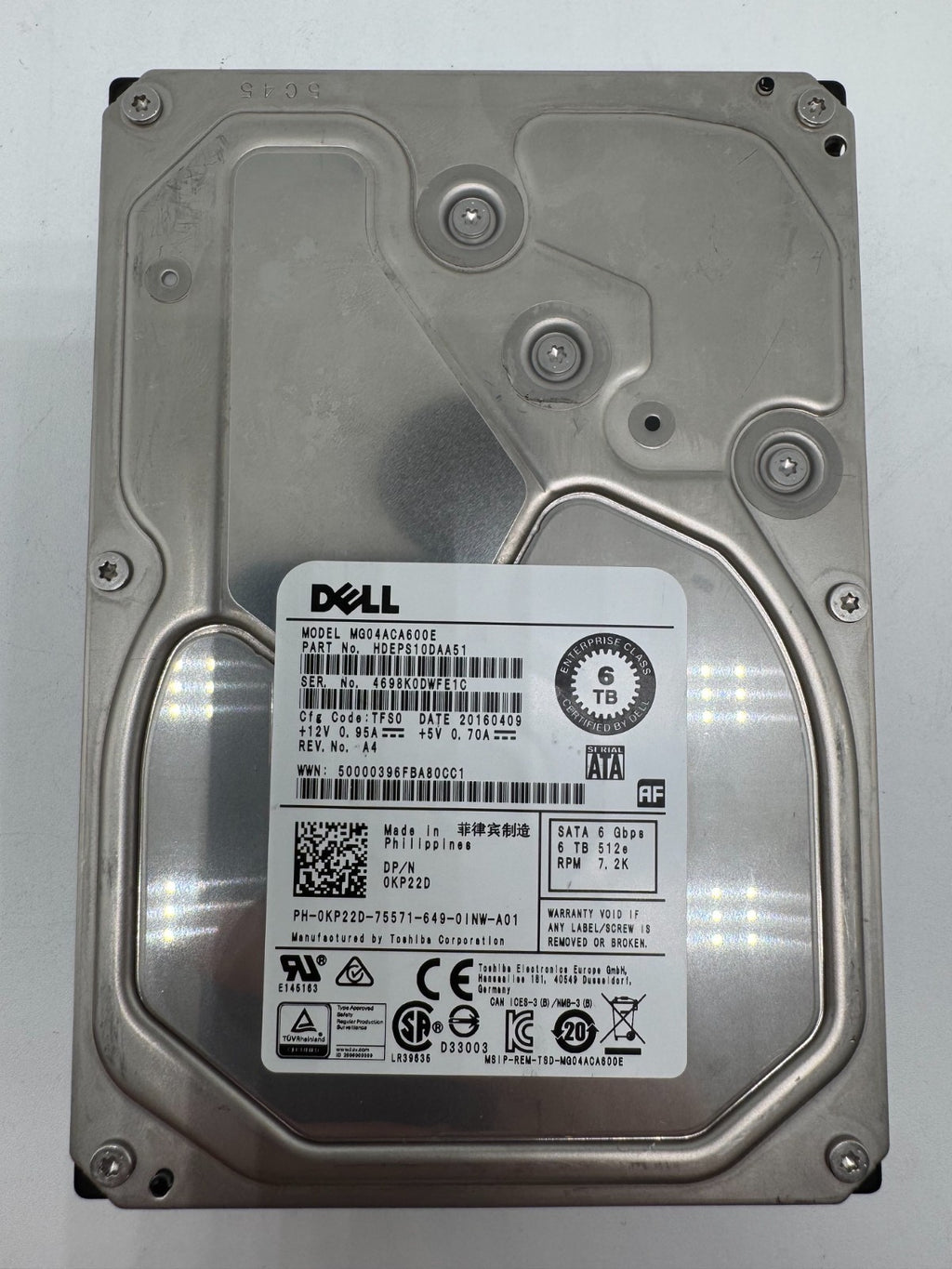 Toshiba MG04ACA600E Festplatte 6TB intern 3.5" SATA3 7200rpm NAS-geeignet 24/7 6