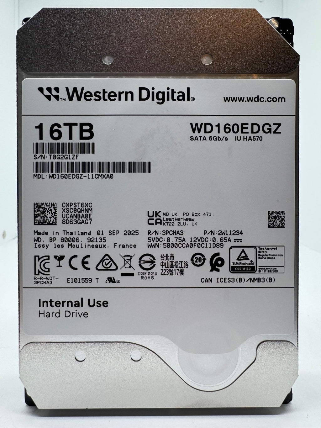 Western Digital WD160EDGZ interne Festplatte 16TB 7200upm SATA3 HDD 3,5 Zoll