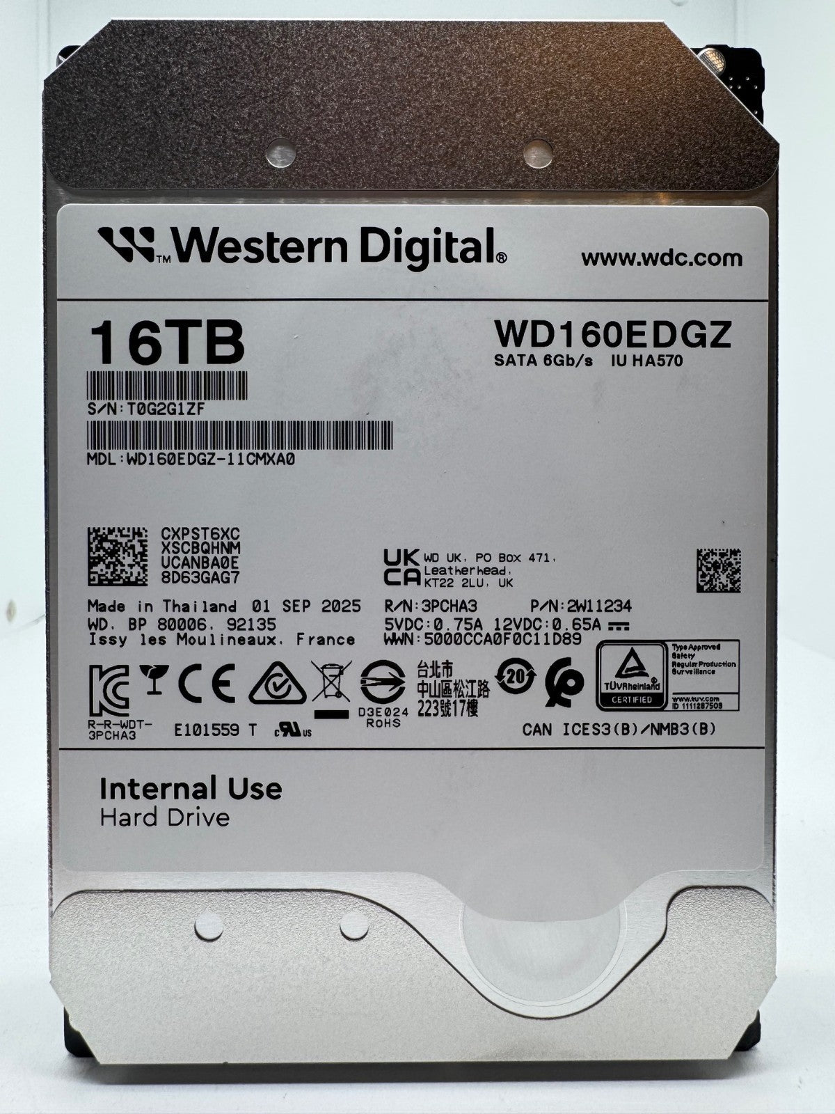 Western Digital WD160EDGZ interne Festplatte 16TB 7200upm SATA3 HDD 3,5 Zoll