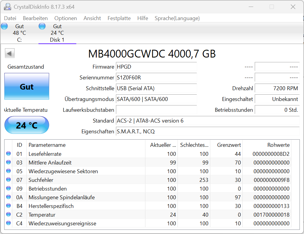 HP MB4000GCWDC 695503-004 interne Festplatte 4TB SATA3 3,5 Zoll