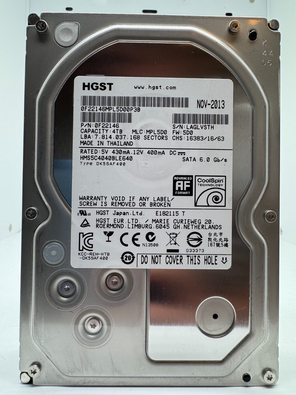HGST MegaScale HMS5C4040BLE640 0F22146 4TB interne Festplatte SATA III 3,5" 4 TB