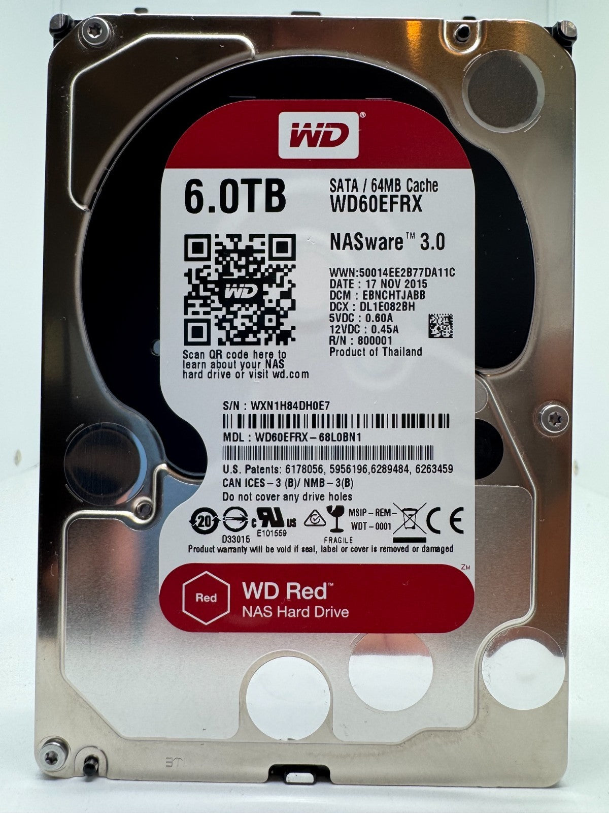 Western Digital WD RED WD60EFRX 68L0BN1 6TB interne Festplatte 5400UPM SATA3