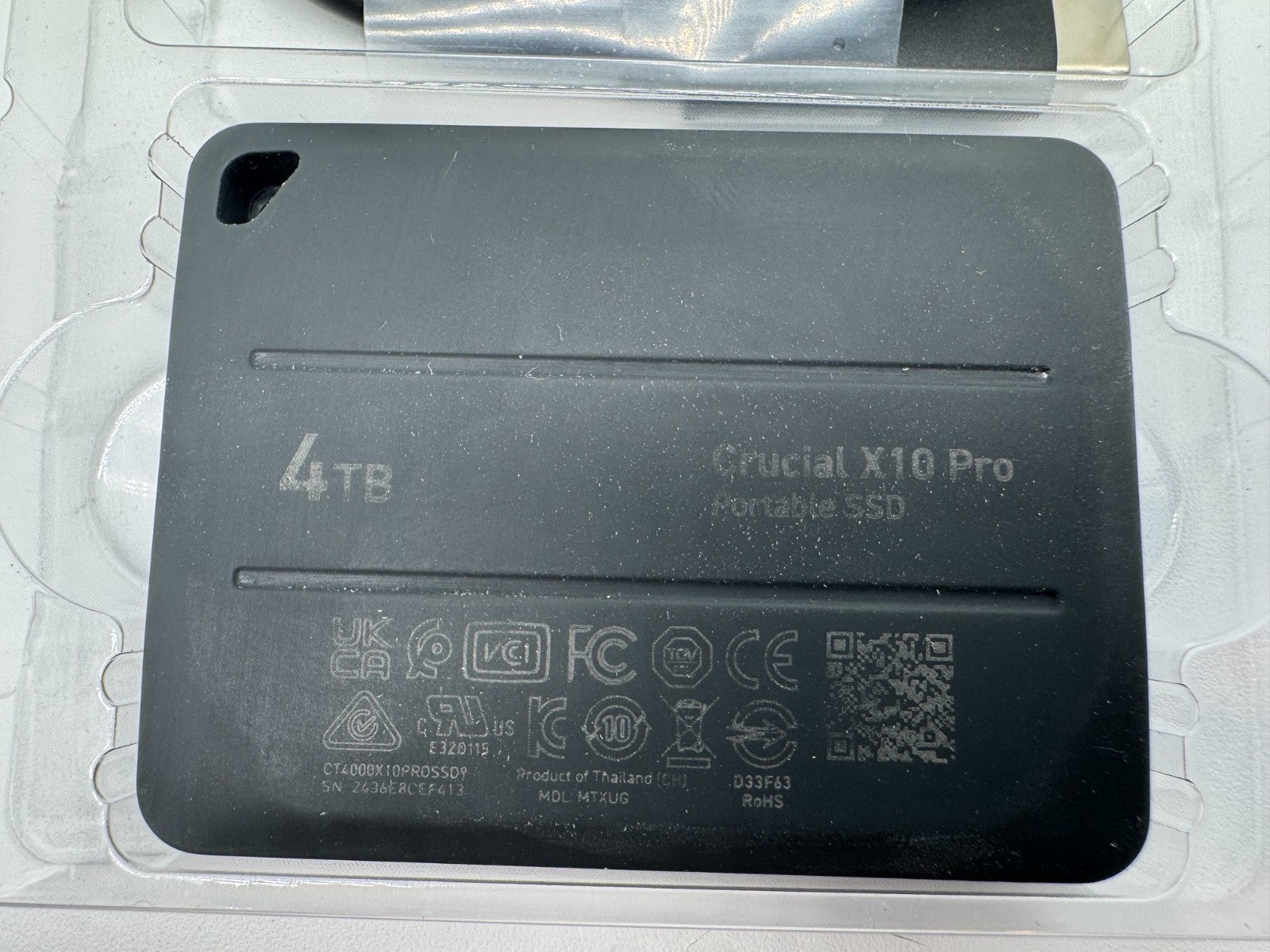 Crucial Portable SSD X10 Pro 4TB USB-C Tragbare externe SSD (CT4000X10PROSSD9)