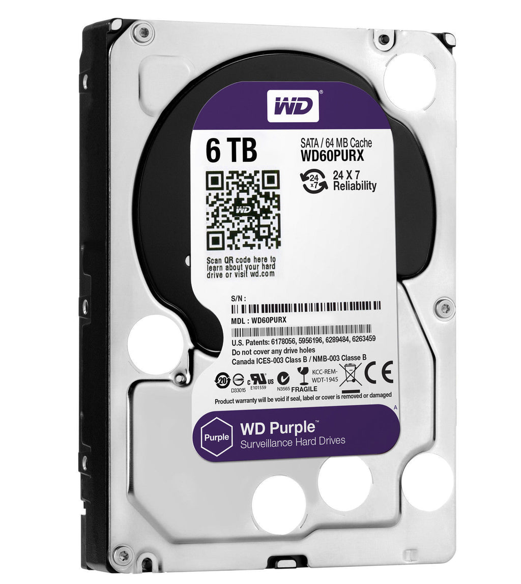 Western Digital WD Purple 6TB interne Festplatte SATA3 WD60PURX-64T0ZY0 6 TB