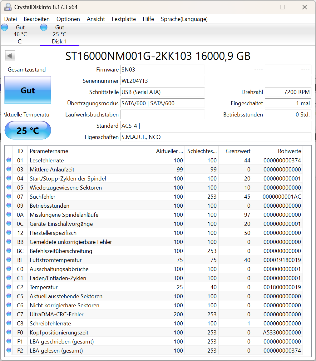 Seagate Exos X16 16TB interne Festplatte ST16000NM001G 3,5 Zoll SATA3 -YT3