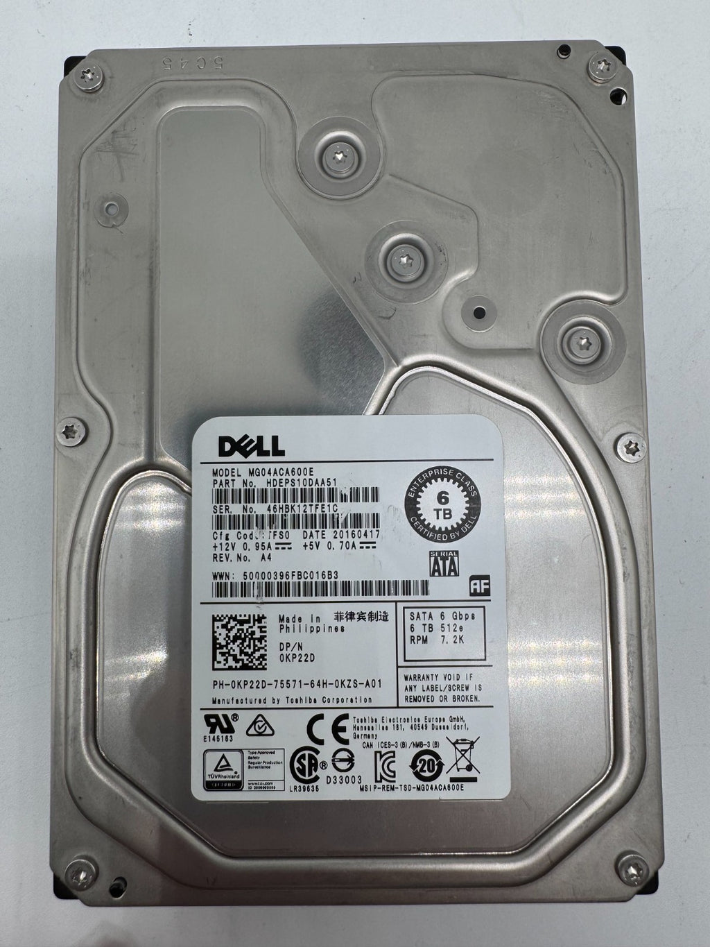 Toshiba MG04ACA600E Festplatte 6TB intern 3.5" SATA3 7200rpm NAS-geeignet 24/7 6