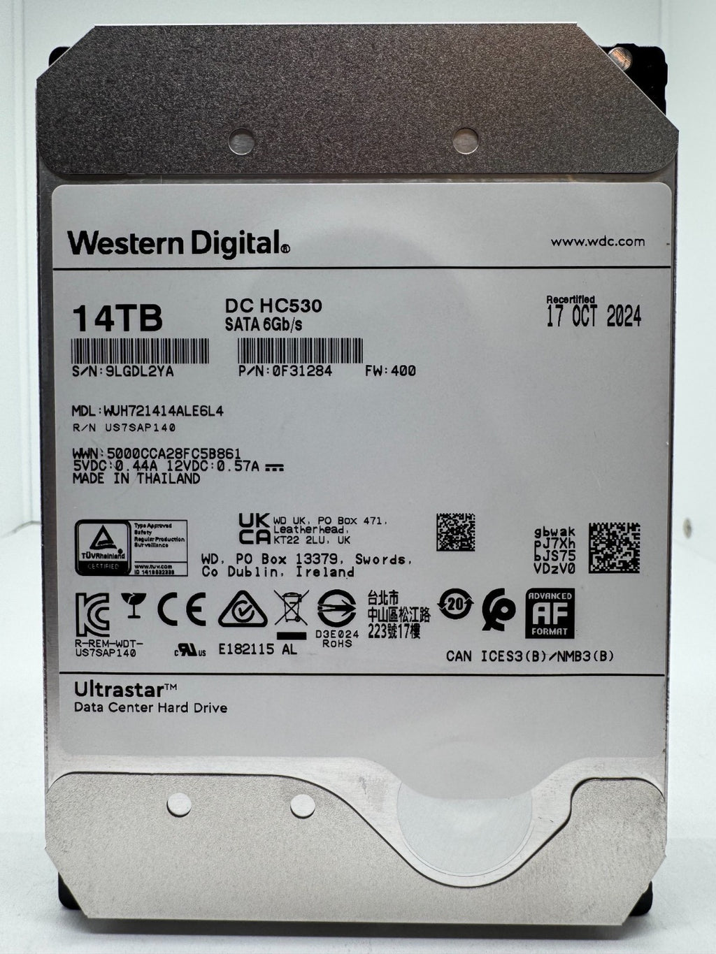 Western Digital Ultrastar DC HC530 14TB Festplatte SATA3 WUH721414ALE6L4 -2YA
