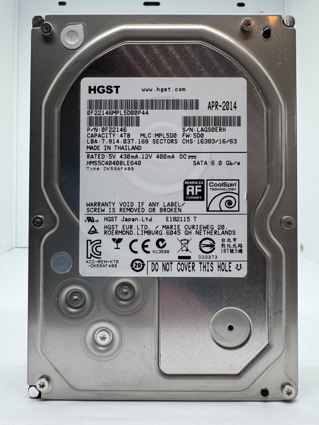 HGST MegaScale HMS5C4040BLE640 0F22146 4TB interne Festplatte SATA III 3,5" 4 TB