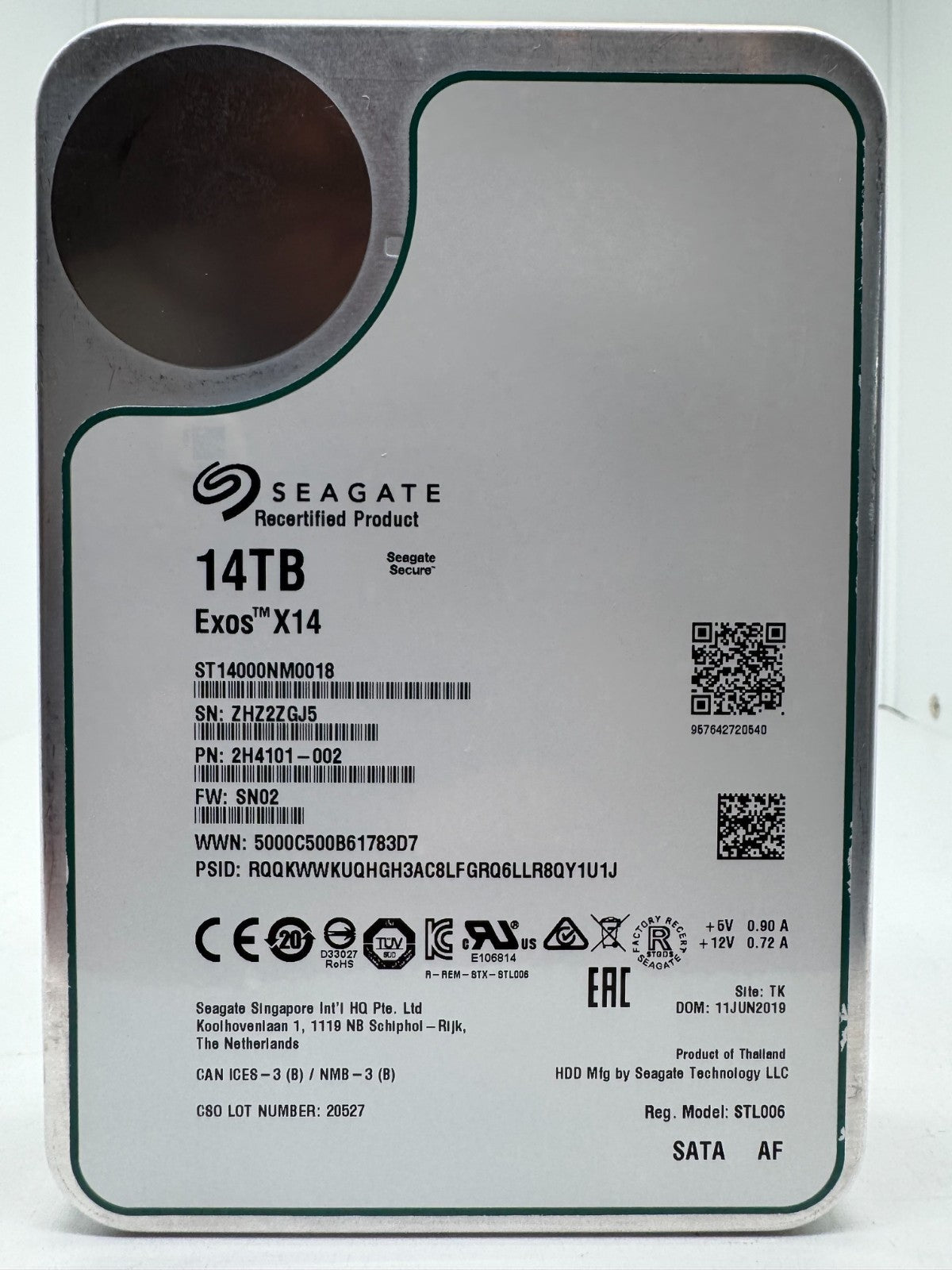 Seagate Exos X14 14TB interne Festplatte ST14000NM0018 3,5 Zoll SATA3