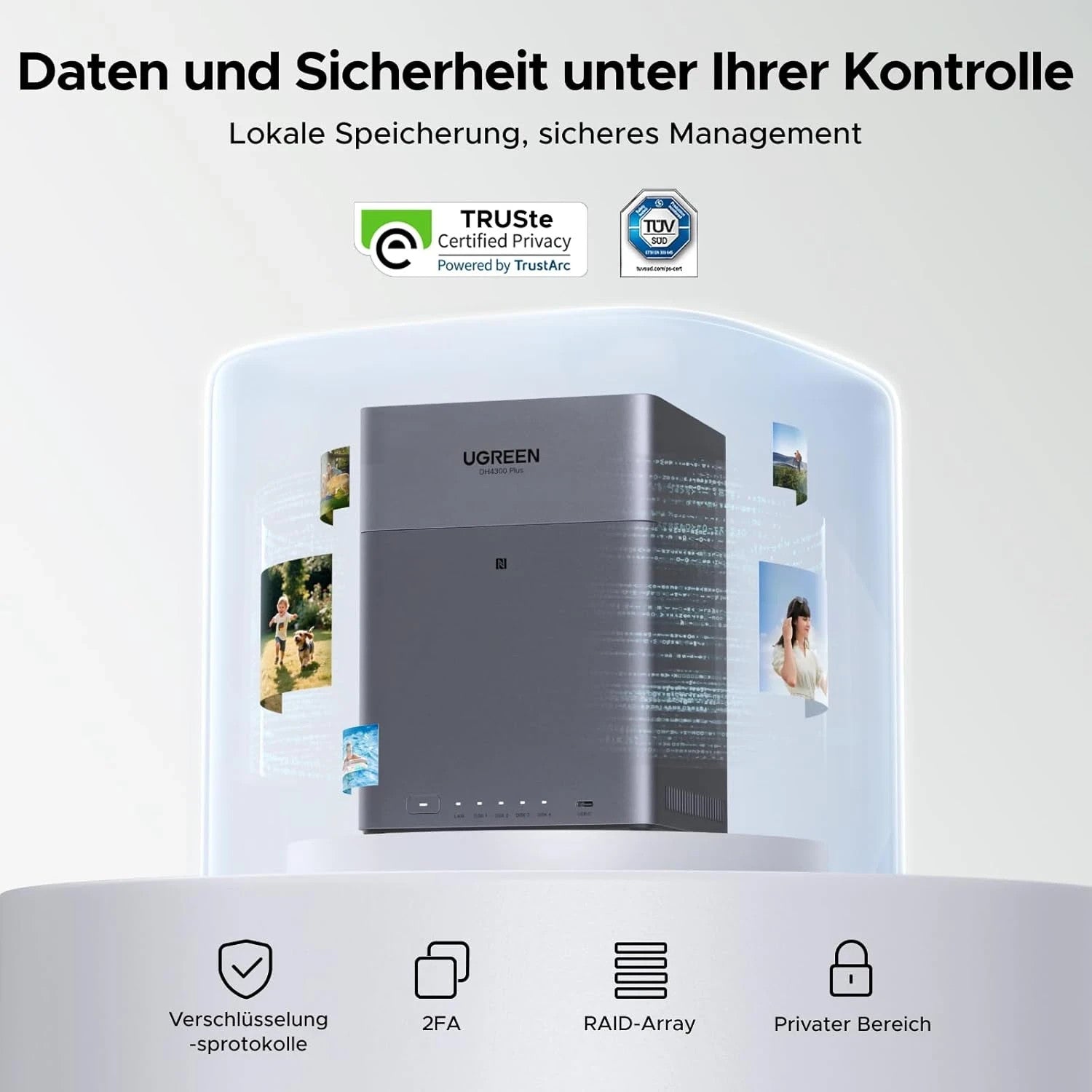Ugreen NASync DH4300 Plus inkl. 24TB (4x 6TB Bestpreis Festplatte) Desktop NAS