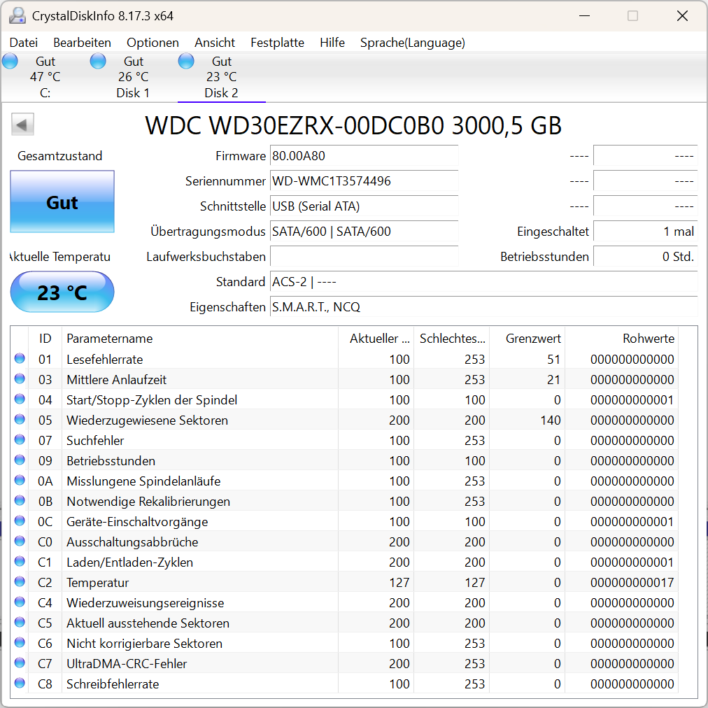 Western Digital WD30EZRX - WD Green 3TB Festplatte 5400RPM SATA 3 -3 TB -496