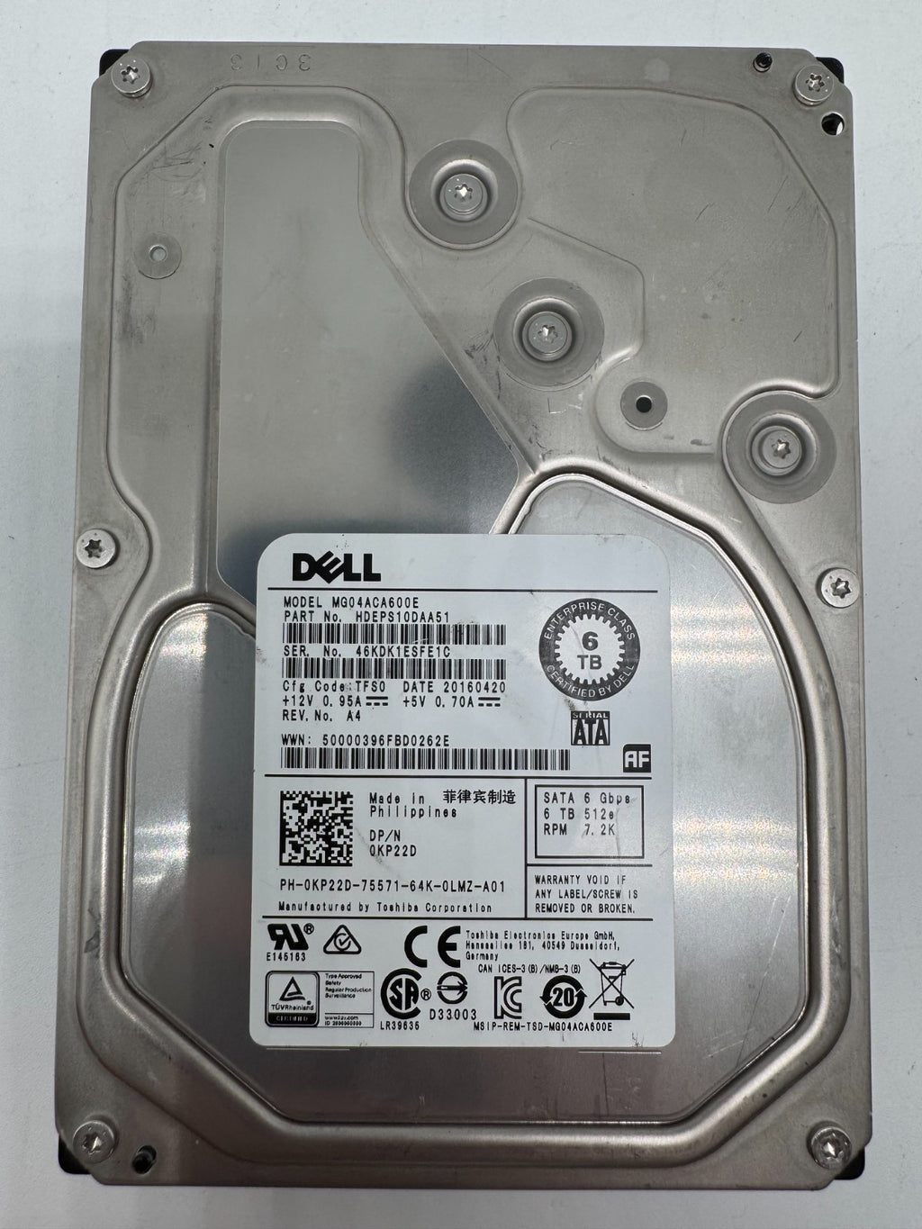 Toshiba MG04ACA600E Festplatte 6TB intern 3.5" SATA3 7200rpm NAS-geeignet 24/7 6