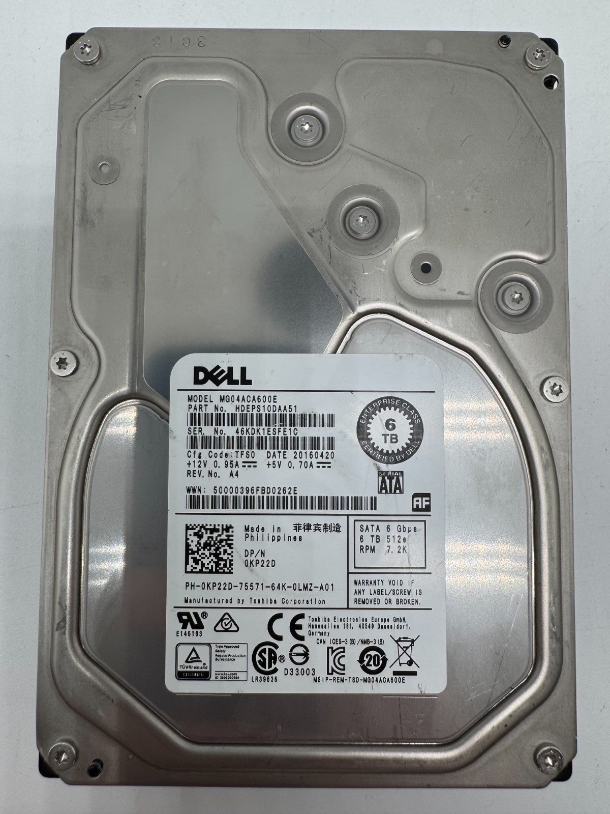 Toshiba MG04ACA600E Festplatte 6TB intern 3.5" SATA3 7200rpm NAS-geeignet 24/7 6