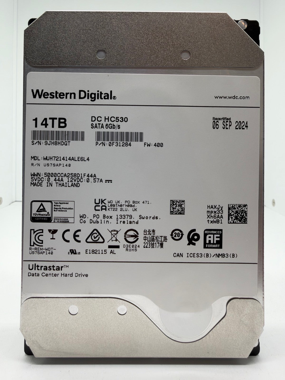 Western Digital Ultrastar DC HC530 14TB Festplatte SATA3 WUH721414ALE6L4 -DGT