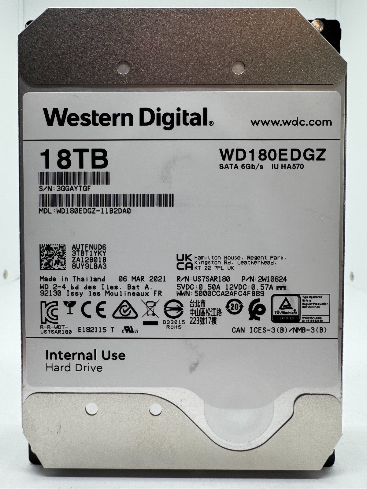 Western Digital WD180EDGZ interne Festplatte 18TB 7200upm SATA3 HDD 3,5" -TGF