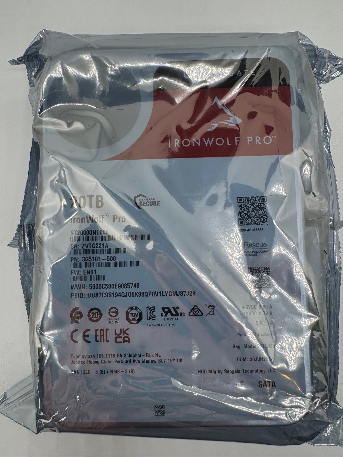 Seagate IronWolf Pro NAS HDD ST20000NE000 - 20TB CMR 3,5 Zoll SATA3 20 TB