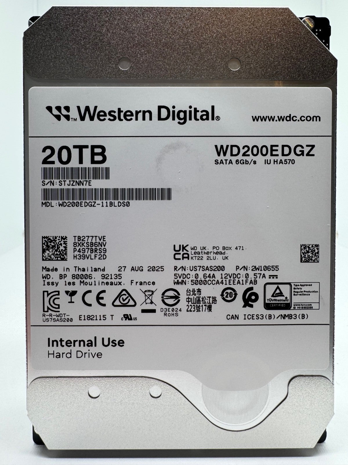 Western Digital WD200EDGZ interne Festplatte 20TB 7200upm SATA3 HDD 3,5 Zoll