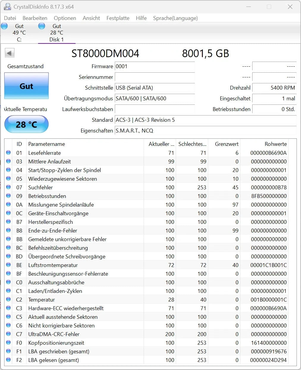 Seagate BarraCuda ST8000DM004 - 8TB interne Festplatte 3,5" Zoll SATA3 8 TB -ref