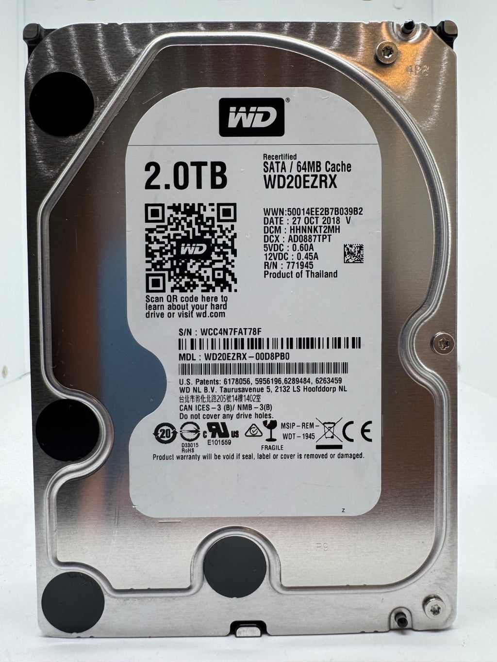 Western Digital WD20EZRX - WD Green 2TB Festplatte 5400RPM SATA 3 -2 TB -78F