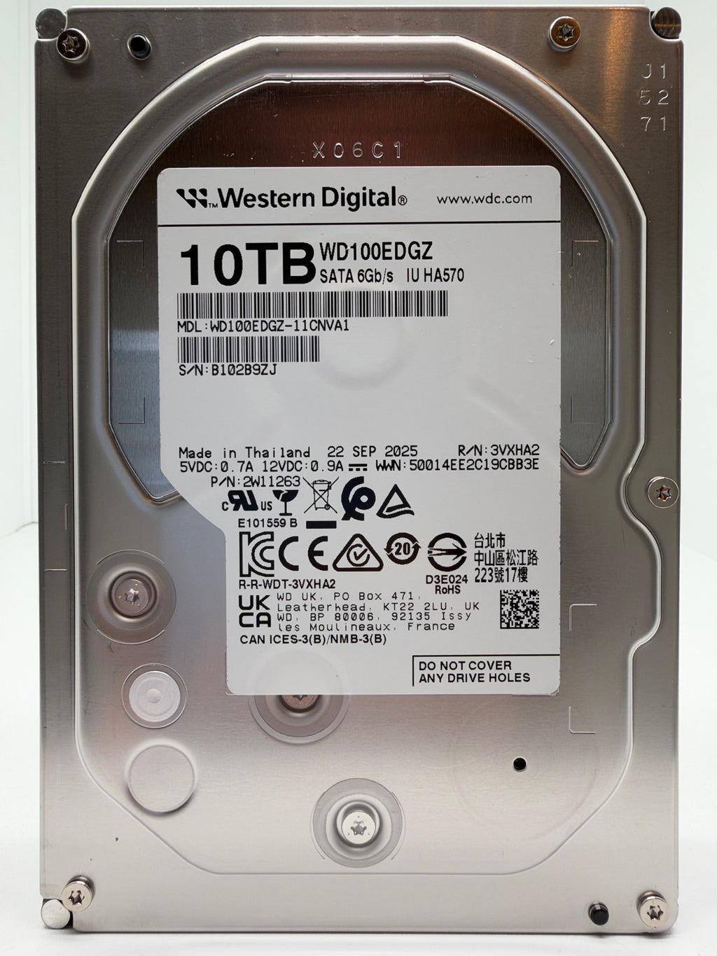 Western Digital WD100EDGZ interne Festplatte 10TB 7200upm SATA3 HDD 3,5 Zoll 9ZJ