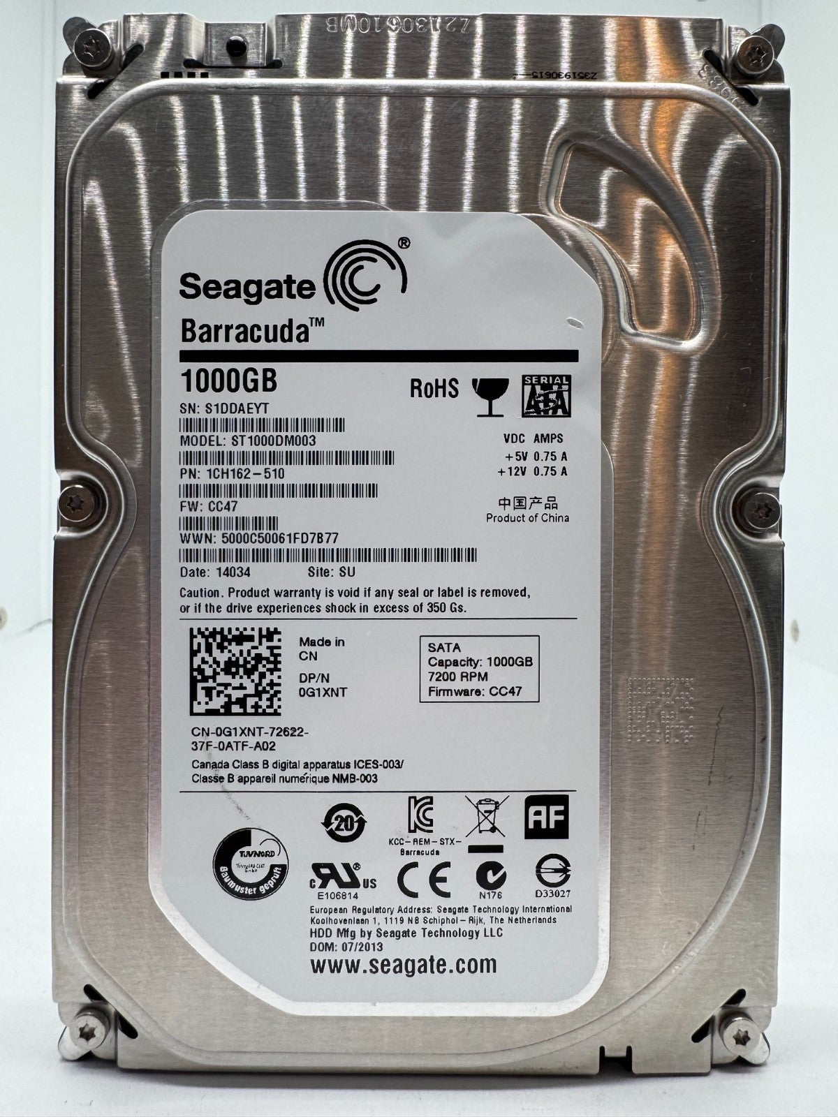 Seagate Barracuda ST1000DM003 Interne Festplatte 1TB 3,5" HDD SATA -EYT